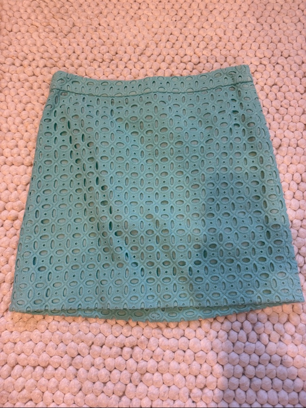 Jcrew Eyelet A-Line Mini Skirt in Teal